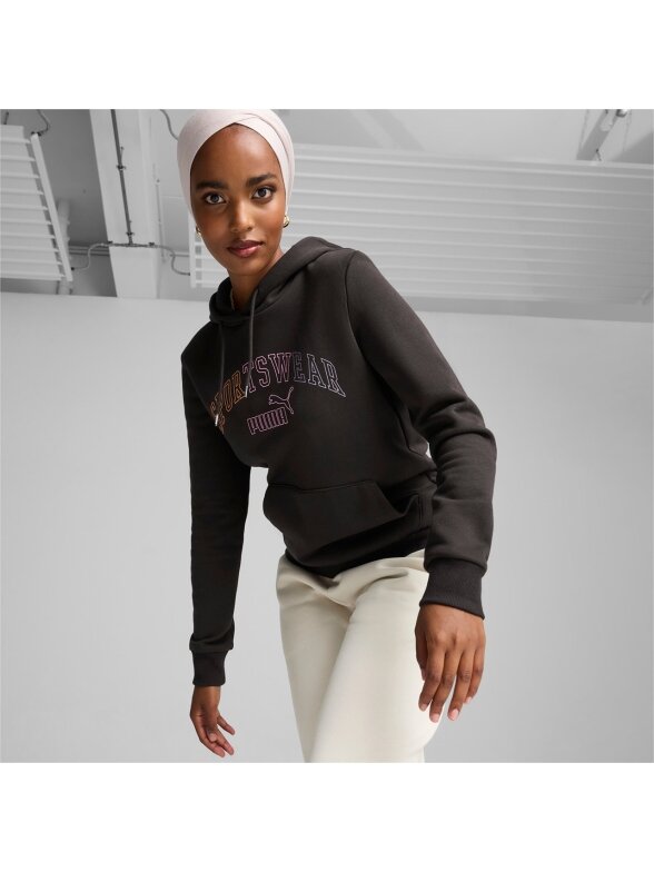 Puma Ess+ Logo LAB Hoodie FL moteriškas džemperis juodas 682987 01 3