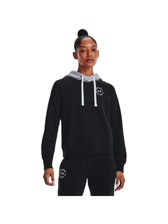 Under Armour Rival Fleece CB Hoodie moteriškas džemperis juodas 1373031 001