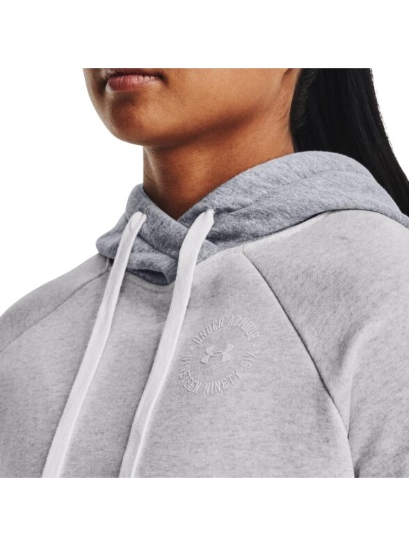 Under Armour Rival Fleece CB Hoodie moteriškas džemperis pilkas 1373031 014 3 Under Armour Rival Fleece CB Hoodie moteriškas džemperis pilkas 1373031 014 3
