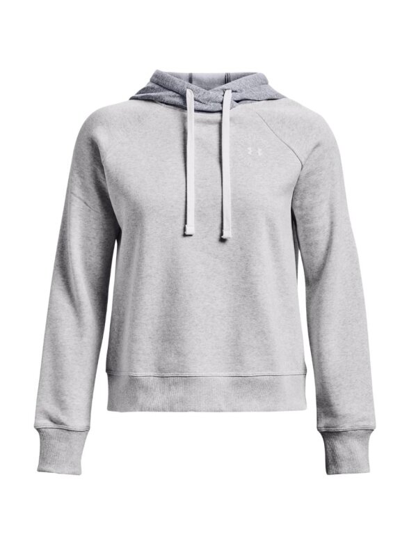 Under Armour Rival Fleece CB Hoodie moteriškas džemperis pilkas 1373031 014