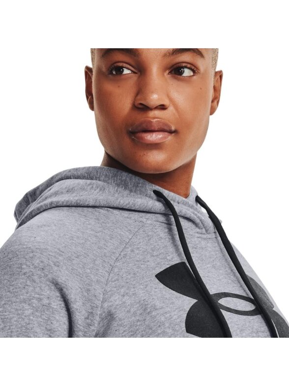 Under Armour Rival Fleece moteriškas džemperis su gobtuvu, pilkas 1356318 035 4