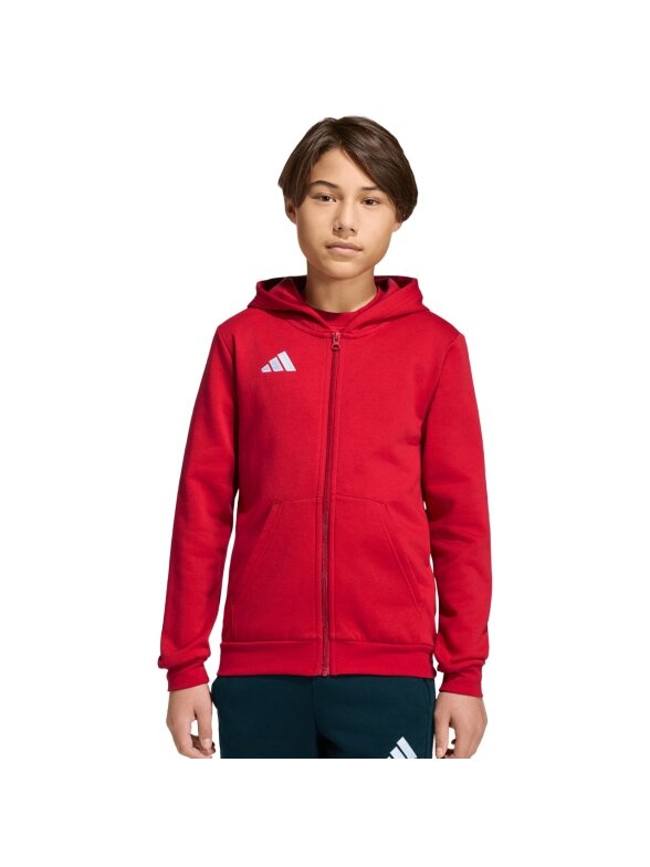 Adidas Entrada 26 Full Zip Hoodie vaikams džemperis raudonas KH1781 3