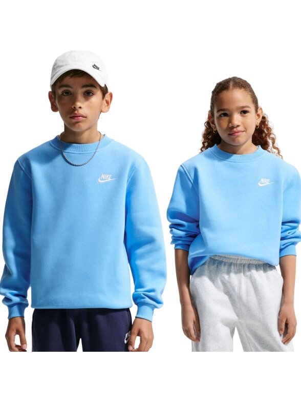 Nike Sportswear Club Fleece vaikiškas megztinis, šviesiai mėlynas FD3006 497