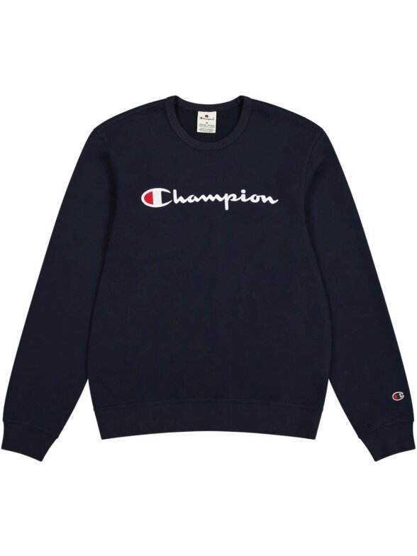 Džemperis vyriškas Champion Crewneck megztinis tamsiai mėlynas 220727 BS501 1 Džemperis vyriškas Champion Crewneck megztinis tamsiai mėlynas 220727 BS501 1