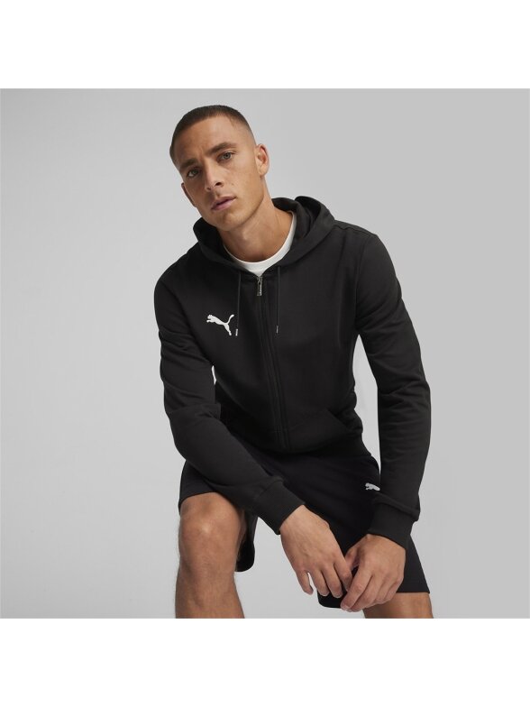 Puma Team Goal Casuals vyriškas džemperis su gobtuvu juodas 658595 03