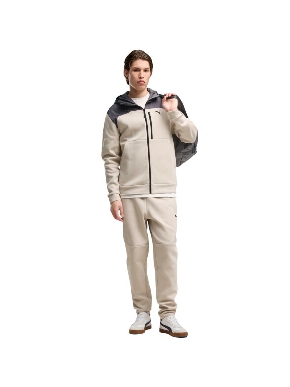 Puma vyriškas džemperis su užtrauktuku Tech Material Mix Full-Zip Hoodie, smėlio spalvos 694490 82 4