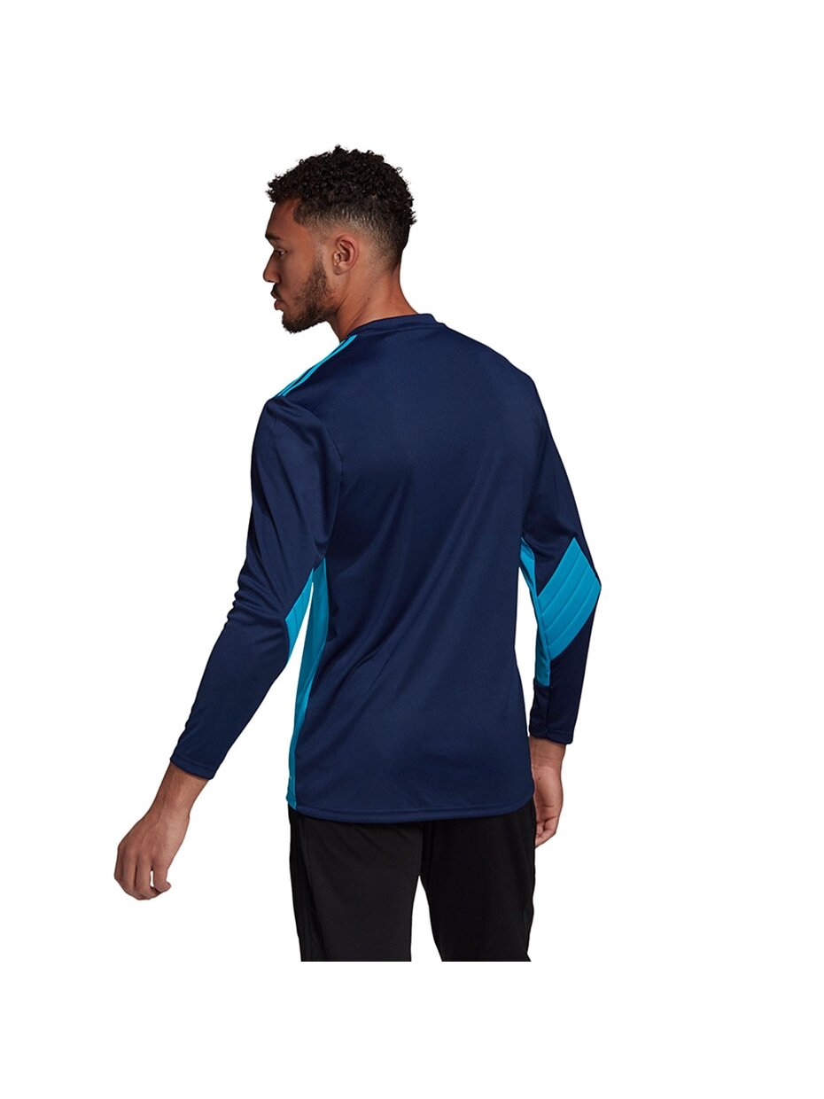 Adidas Squadra 21 Goalkeeper Jersey vyrų vartininko džemperis, mėlynos ir tamsiai mėlynos spalvos GN6944 Adidas Squadra 21 Goalkeeper Jersey vyrų vartininko džemperis, mėlynos ir tamsiai mėlynos spalvos GN6944