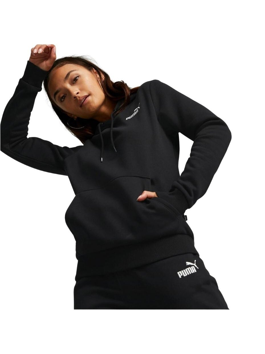 Puma ESS+ Embroidery Hoodie FL moteriškas džemperis juodas 670004 01 2