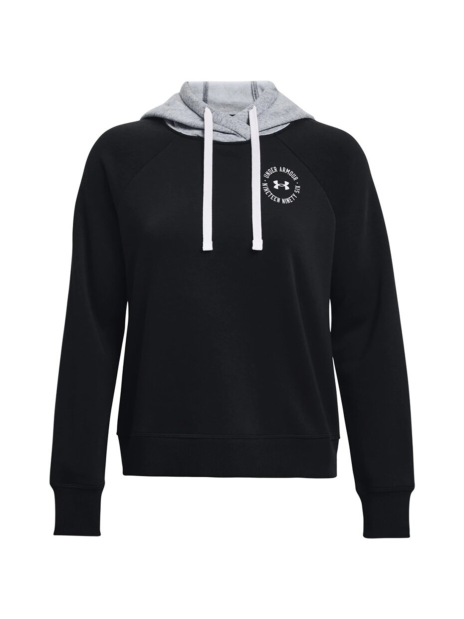 Under Armour Rival Fleece CB Hoodie moteriškas džemperis juodas 1373031 001 1 Under Armour Rival Fleece CB Hoodie moteriškas džemperis juodas 1373031 001 1
