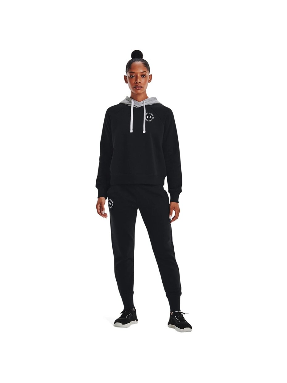 Under Armour Rival Fleece CB Hoodie moteriškas džemperis juodas 1373031 001 4