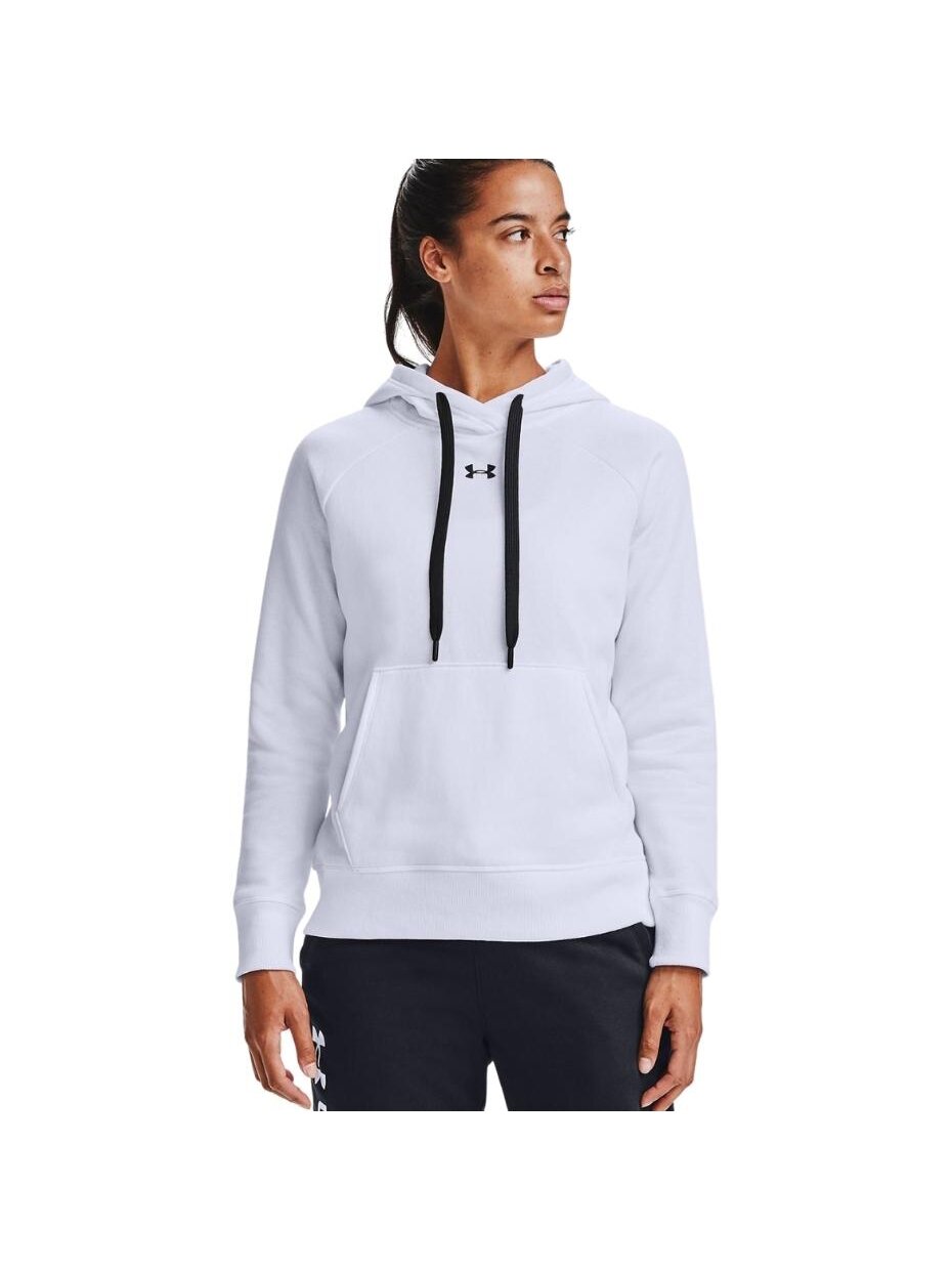 Under Armour Rival Fleece HB Hoodie moteriškas džemperis baltas 1356317 100 Under Armour Rival Fleece HB Hoodie moteriškas džemperis baltas 1356317 100