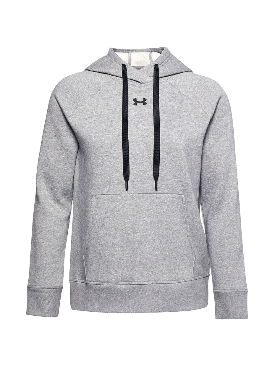 Under Armour Rival Fleece Hb Hoodie moteriškas džemperis pilkas 1356317 035 Under Armour Rival Fleece Hb Hoodie moteriškas džemperis pilkas 1356317 035
