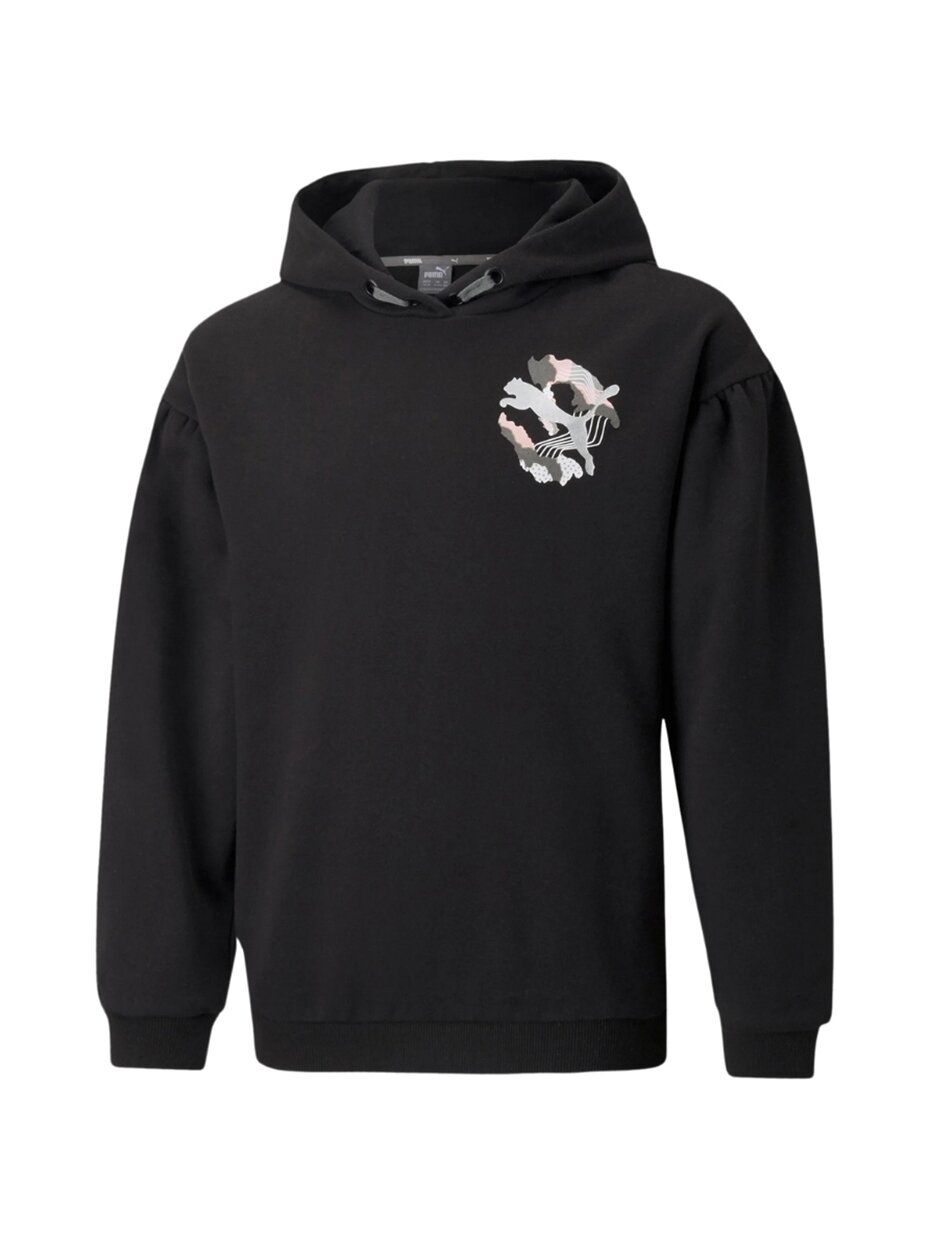 Puma Alpha Hoodie FL G vaikiškas džemperis, juodas 589232 01