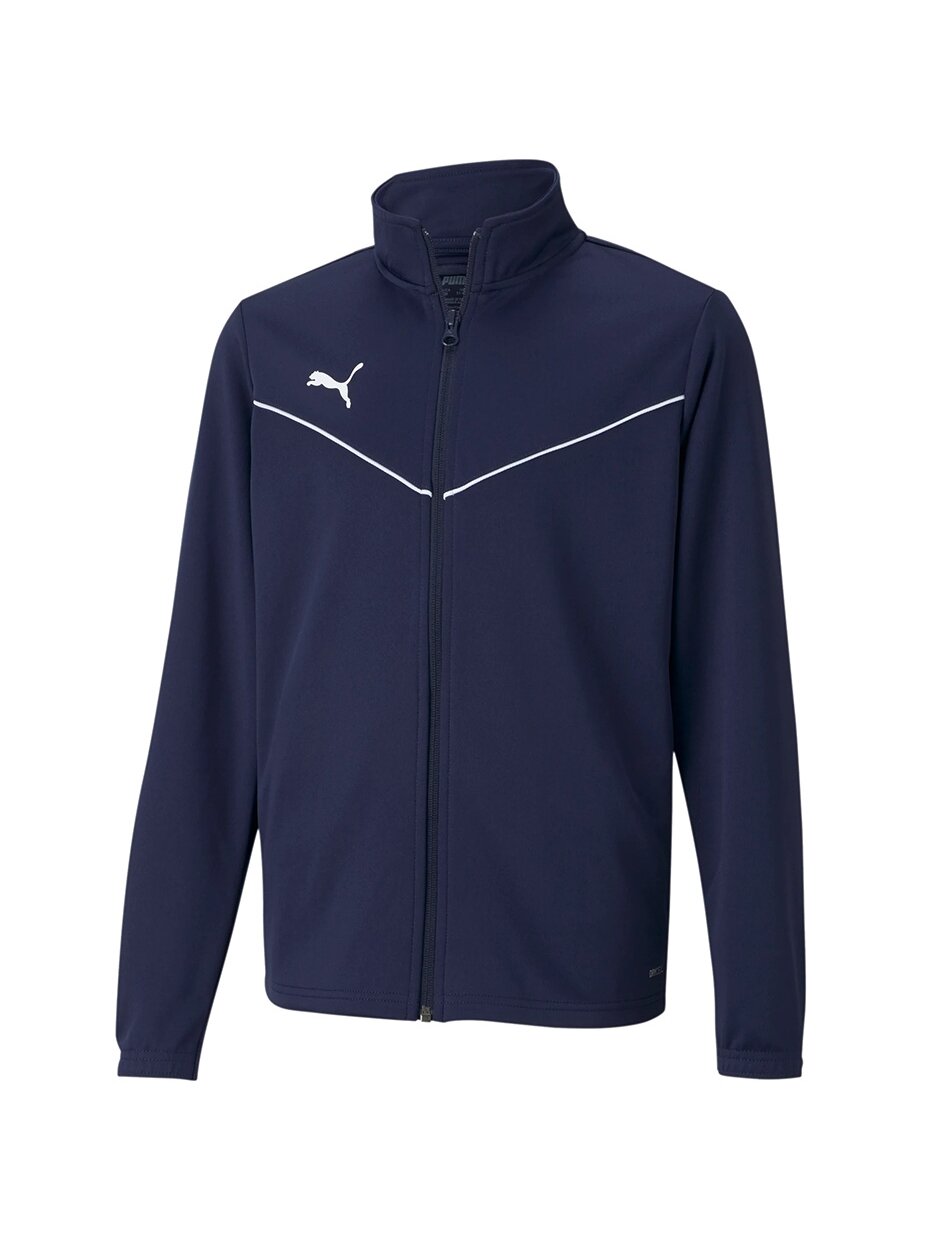 Puma teamRISE Training Poly Jacket Jr vaikiškas džemperis, tamsiai mėlynas 657393 06 Puma teamRISE Training Poly Jacket Jr vaikiškas džemperis, tamsiai mėlynas 657393 06