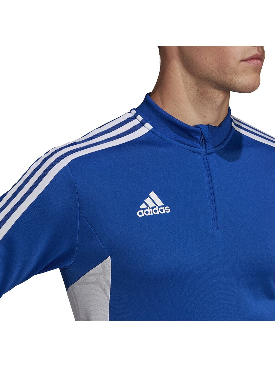 Vyriški Adidas Condivo 22 Training 1/2 džemperiai su užtrauktuku mėlynos ir baltos spalvos HA6271 Vyriški Adidas Condivo 22 Training 1/2 džemperiai su užtrauktuku mėlynos ir baltos spalvos HA6271