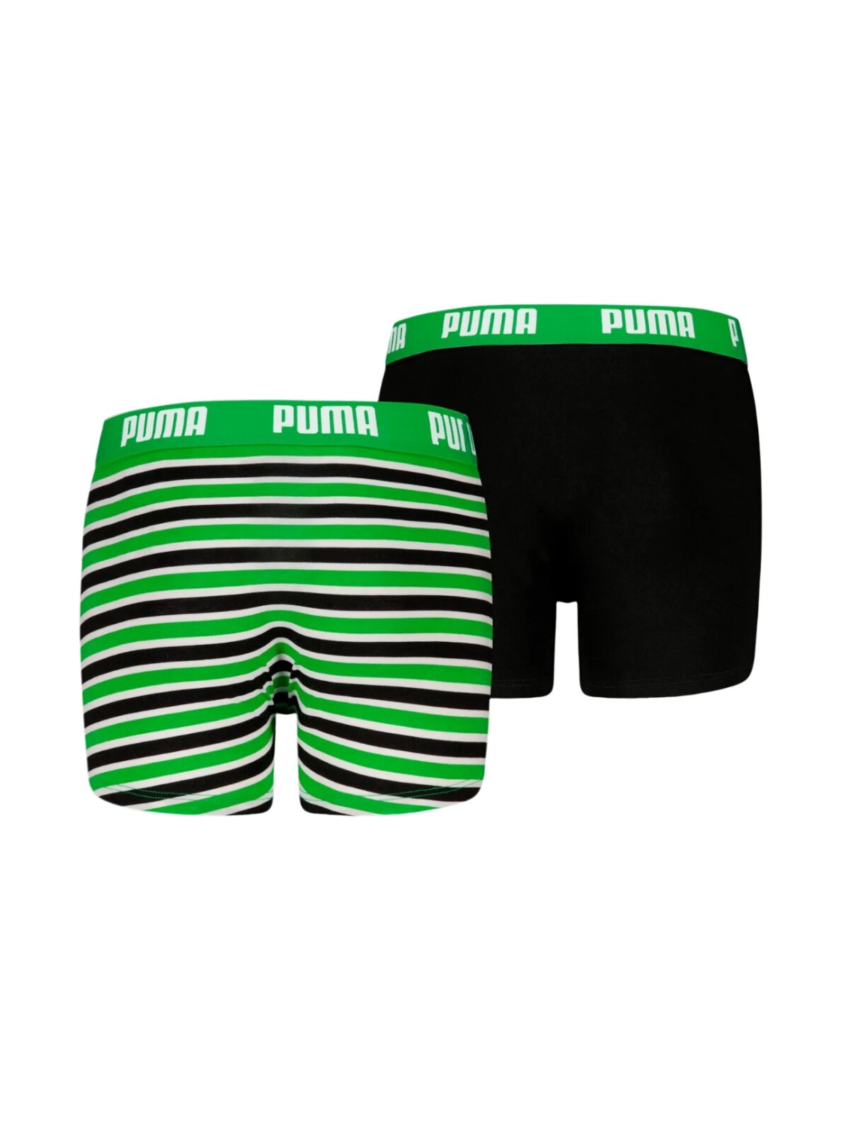 Puma Everyday Striped vaikiški bokseriniai šortai 2 pakelių žalios ir juodos spalvos 938970 03 1 Puma Everyday Striped vaikiški bokseriniai šortai 2 pakelių žalios ir juodos spalvos 938970 03 1