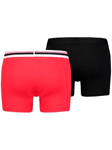 Puma Placed Logo Boxer 2P vyriški bokseriniai šortai raudoni, juodi 906519 07