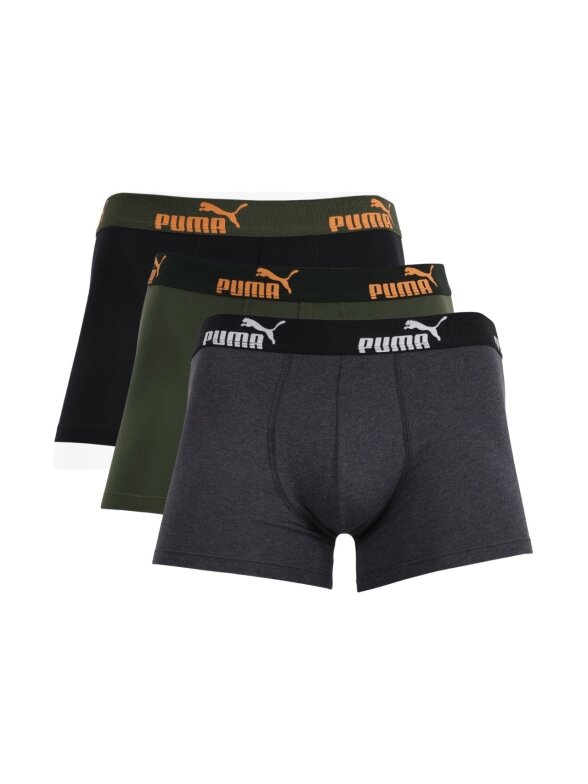 Puma vyriški bokseriai 3 poros pilka, žalia, juoda