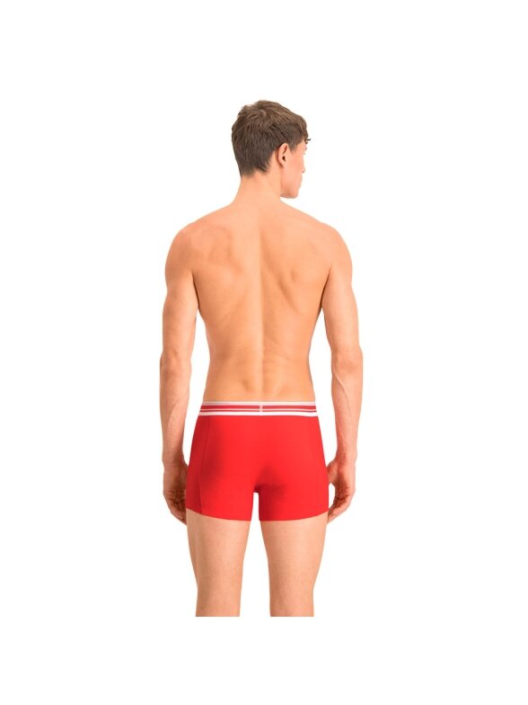 Puma Placed Logo Boxer 2P vyriški bokseriniai šortai raudoni, juodi 906519 07 3 Puma Placed Logo Boxer 2P vyriški bokseriniai šortai raudoni, juodi 906519 07 3