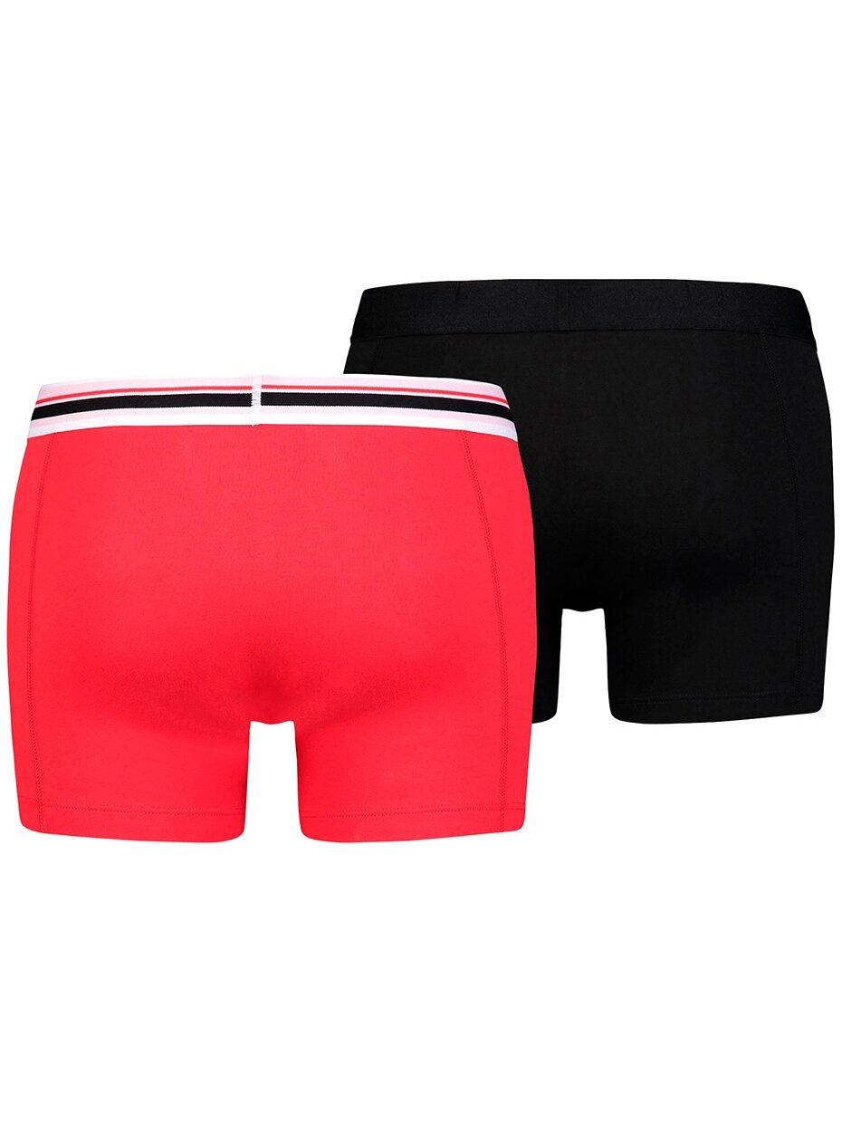 Puma Placed Logo Boxer 2P vyriški bokseriniai šortai raudoni, juodi 906519 07 1 Puma Placed Logo Boxer 2P vyriški bokseriniai šortai raudoni, juodi 906519 07 1