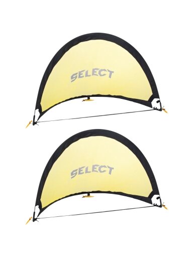 Select Pop Up futbolo vartai, 2 vnt., 110x80 cm, geltoni-juodi 800039 Select Pop Up futbolo vartai, 2 vnt., 110x80 cm, geltoni-juodi 800039