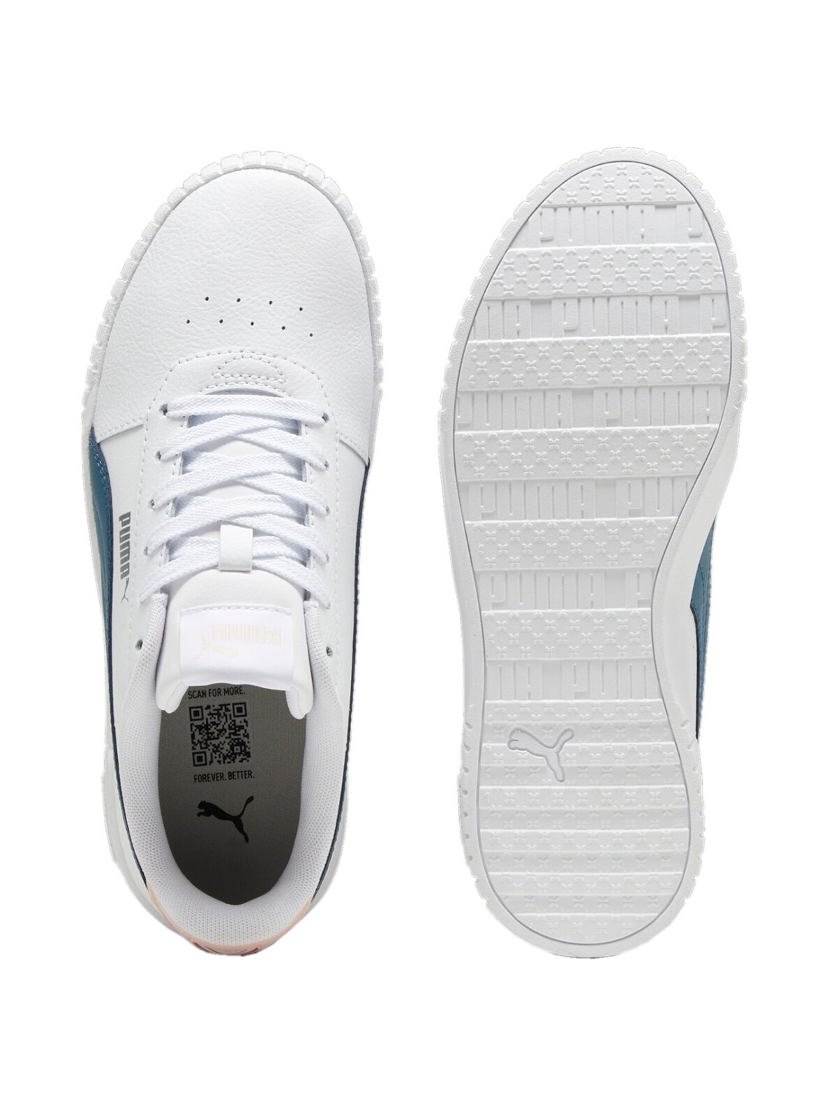 Puma Carina 2.0 moteriški batai balti ir mėlyni 385849 31 3 Puma Carina 2.0 moteriški batai balti ir mėlyni 385849 31 3