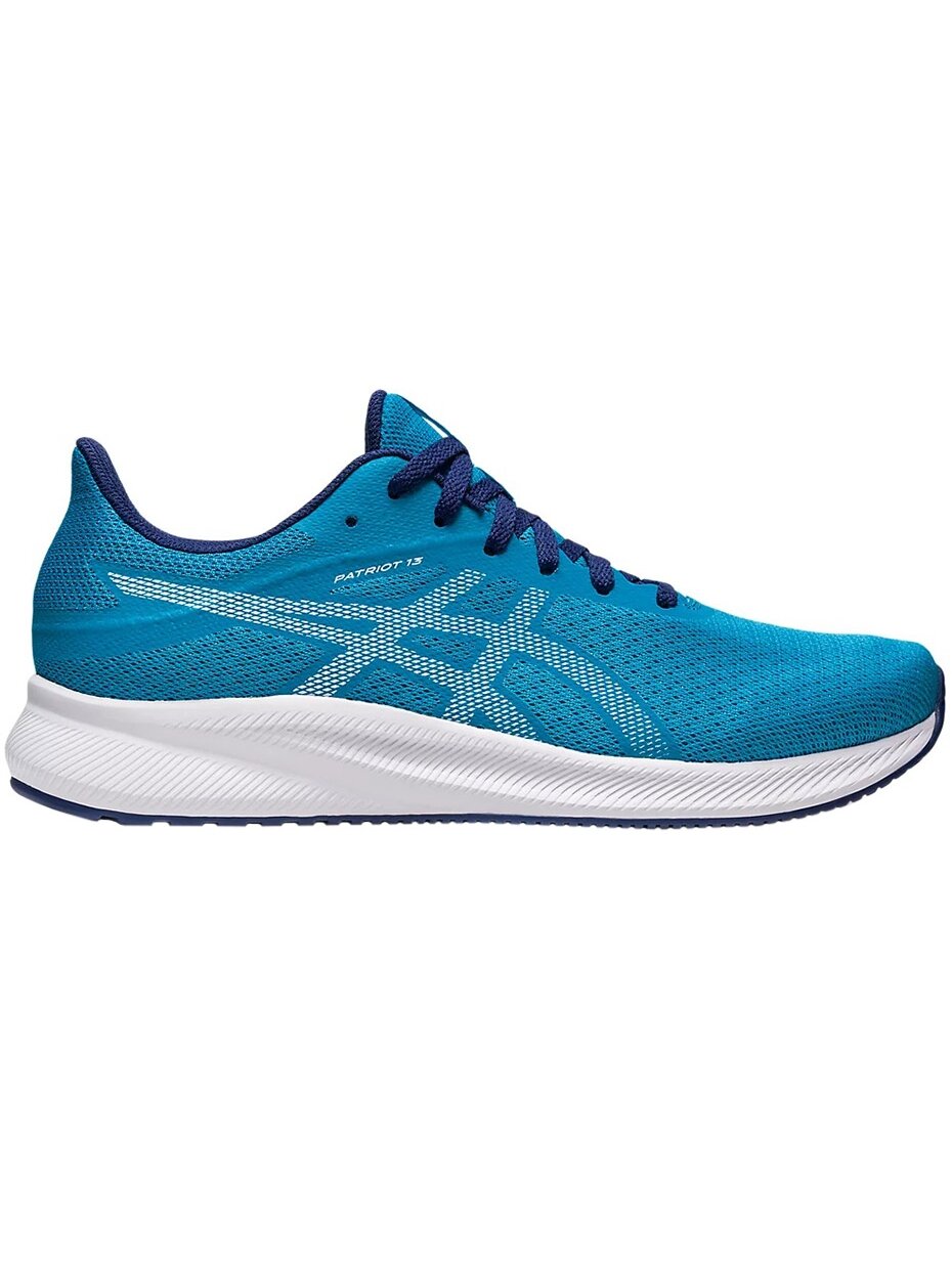 Asics Patriot 13 vyriški bėgimo bateliai mėlynos ir baltos spalvos 1011B485 402 Asics Patriot 13 vyriški bėgimo bateliai mėlynos ir baltos spalvos 1011B485 402