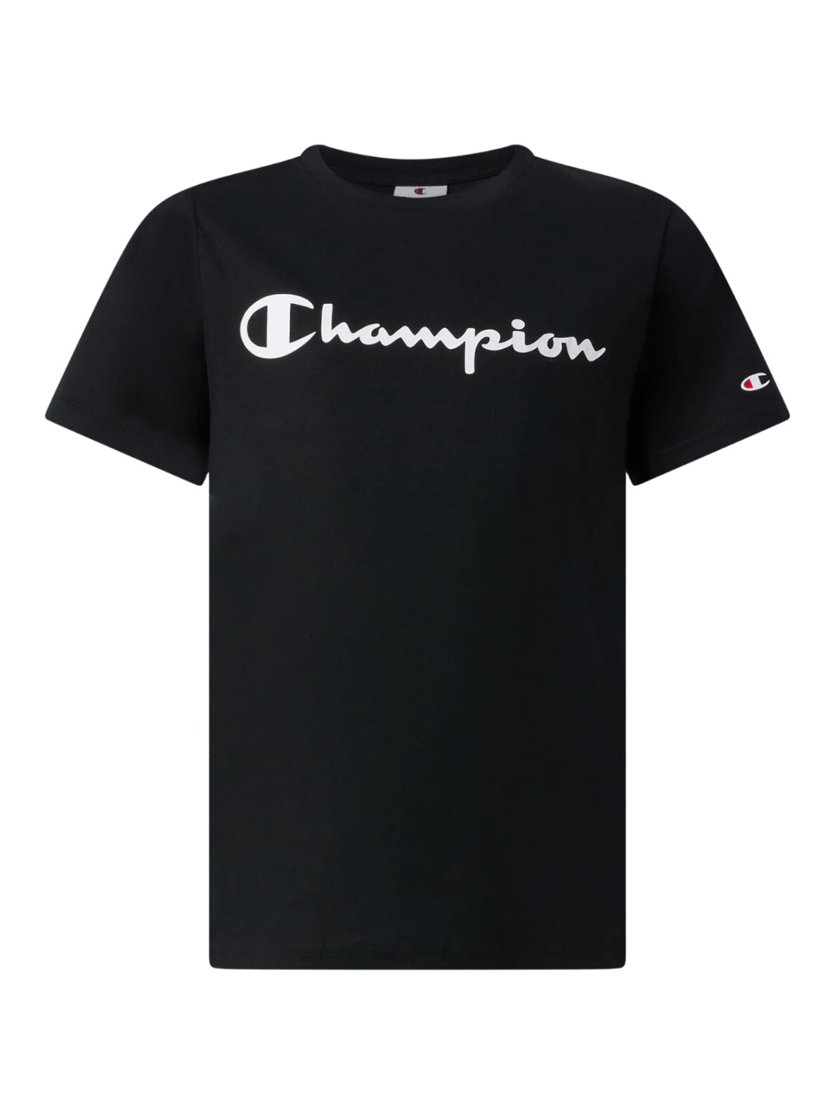 Champion vaikiški marškinėliai SS Tee, juodi 307322 KK001 1 Champion vaikiški marškinėliai SS Tee, juodi 307322 KK001 1