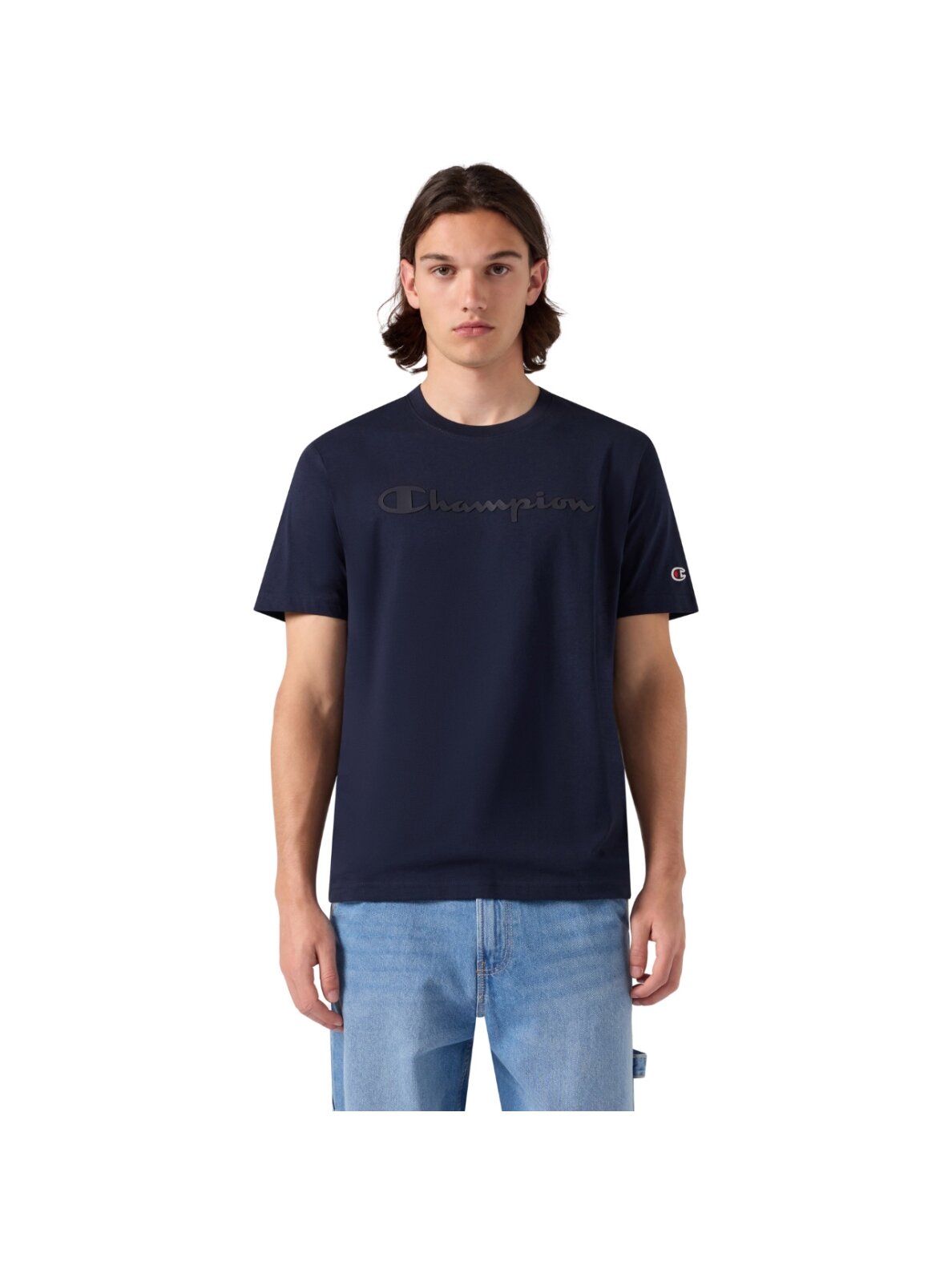 Champion vyriški marškinėliai SS Tee, tamsiai mėlyni 222992 BS501