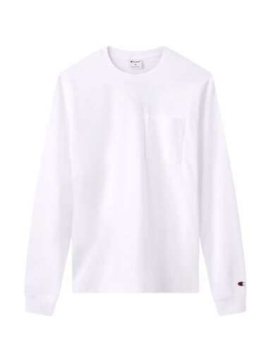 Champion vyriški marškinėliai LS Tee, balti 222507 WW001