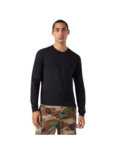 Champion vyriški marškinėliai LS Tee, juodi 222507 KK001