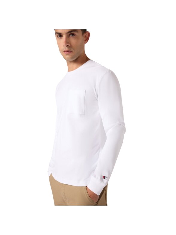 Champion vyriški marškinėliai LS Tee, balti 222507 WW001 3 Champion vyriški marškinėliai LS Tee, balti 222507 WW001 3