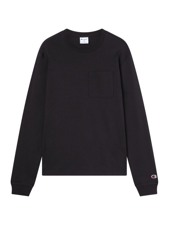 Champion vyriški marškinėliai LS Tee, juodi 222507 KK001 1