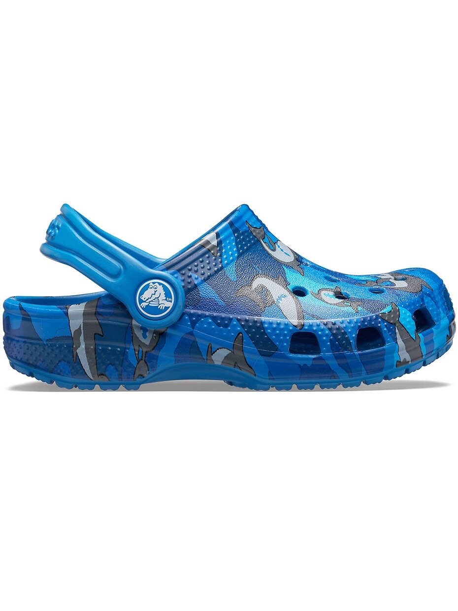 Crocs Classic Shark Clog vaikiški šlepetės mėlynos