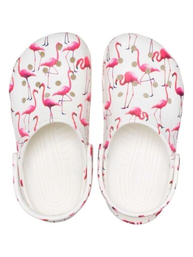Crocs Classic Party Kids vaikiškos klumpės baltos ir rožinės spalvos 207826 1CW