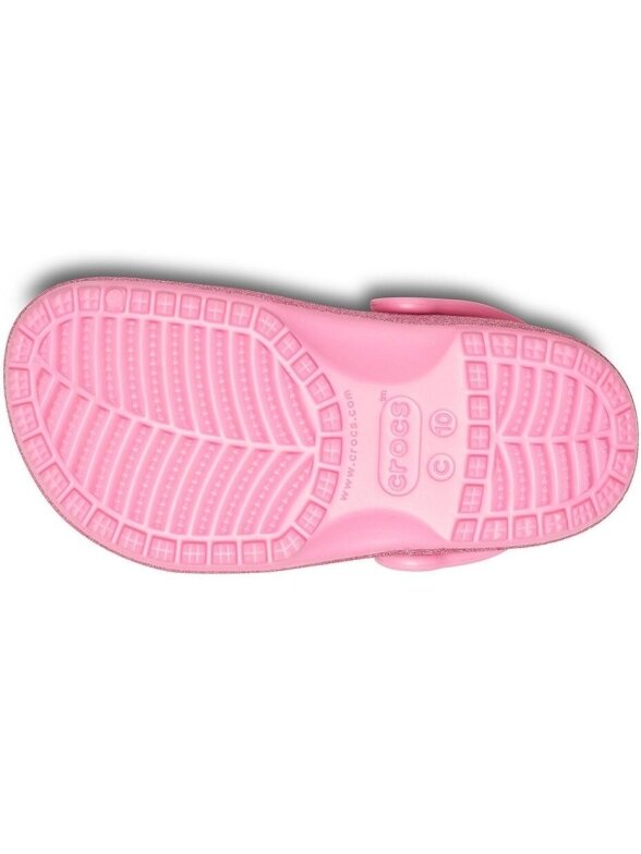 Crocs Classic Glitter Clog vaikiški šlepetės rožinės 205441 669 3