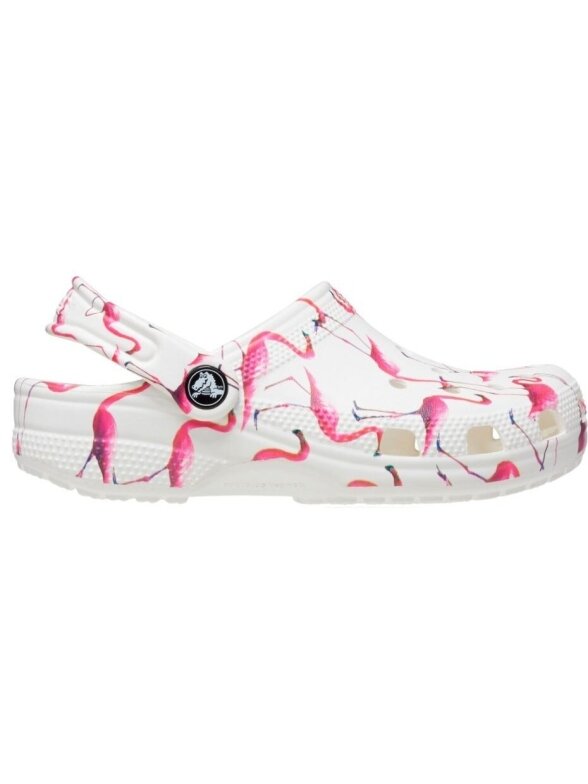 Crocs Classic Party Kids vaikiškos klumpės baltos ir rožinės spalvos 207826 1CW