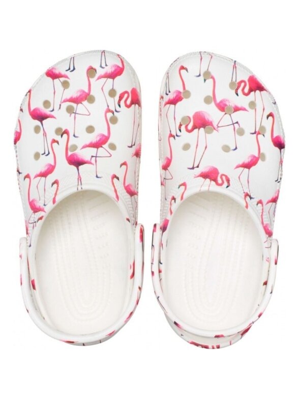Crocs Classic Party Kids vaikiškos klumpės baltos ir rožinės spalvos 207826 1CW 1 Crocs Classic Party Kids vaikiškos klumpės baltos ir rožinės spalvos 207826 1CW 1