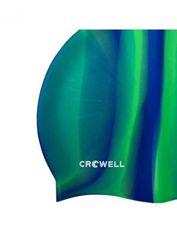 Crowell Multi Flame silikoninė plaukimo kepuraitė Žalia-Mėlyna Col.12 1