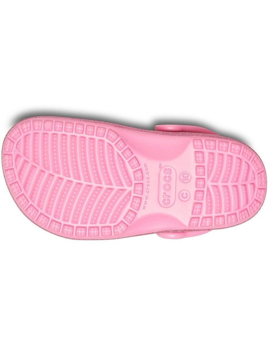Crocs Classic Glitter Clog vaikiški šlepetės rožinės 205441 669 3 Crocs Classic Glitter Clog vaikiški šlepetės rožinės 205441 669 3