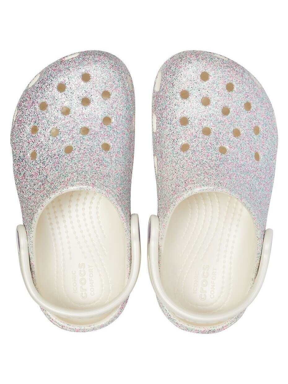 Crocs Classic Glitter Clog vaikiški šlepetės spalvotos 205441 159 1 Crocs Classic Glitter Clog vaikiški šlepetės spalvotos 205441 159 1