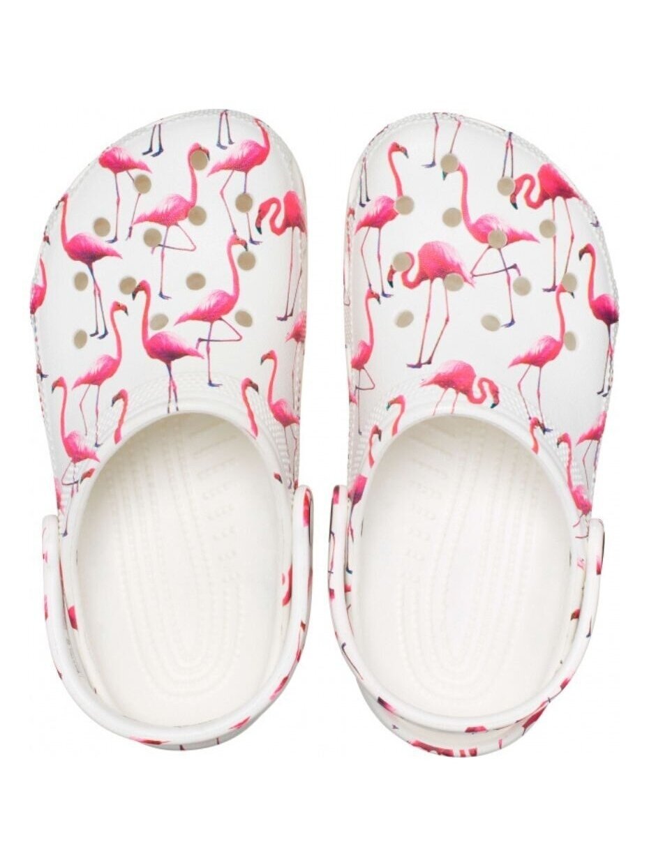 Crocs Classic Party Kids vaikiškos klumpės baltos ir rožinės spalvos 207826 1CW 1