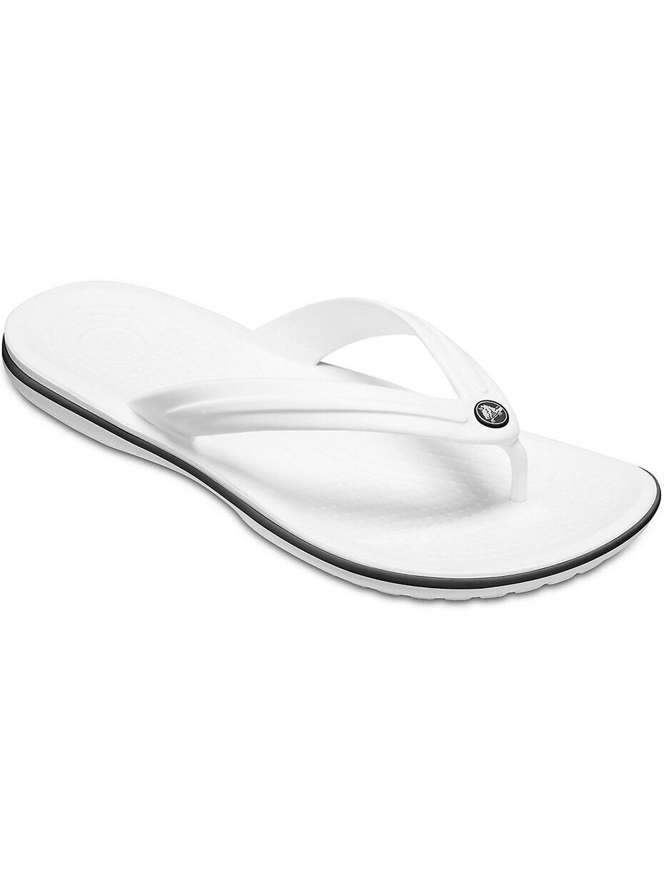 Crocs Crocband Flip šlepetės baltos 11033 100 5 Crocs Crocband Flip šlepetės baltos 11033 100 5