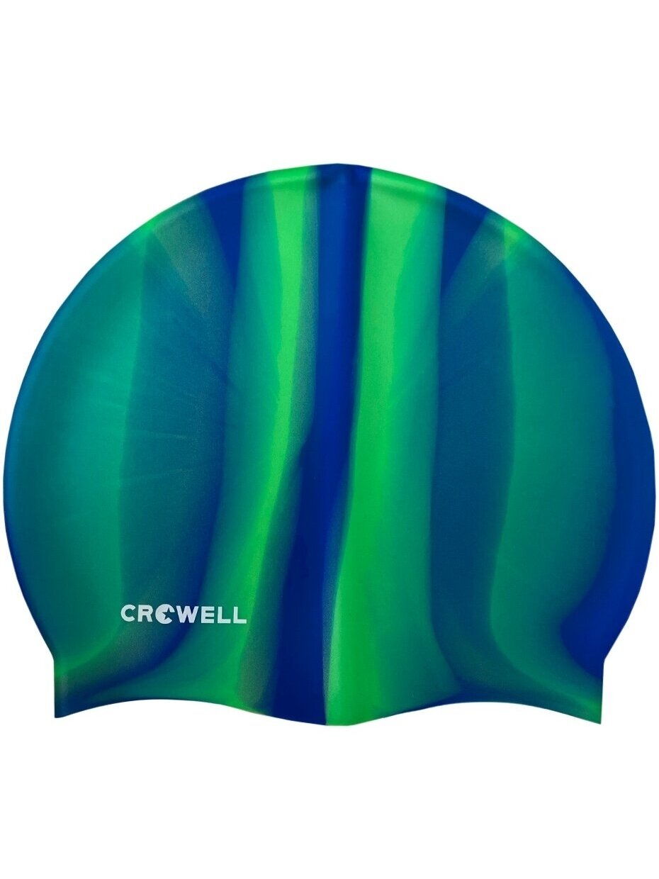 Crowell Multi Flame silikoninė plaukimo kepuraitė Žalia-Mėlyna Col.12
