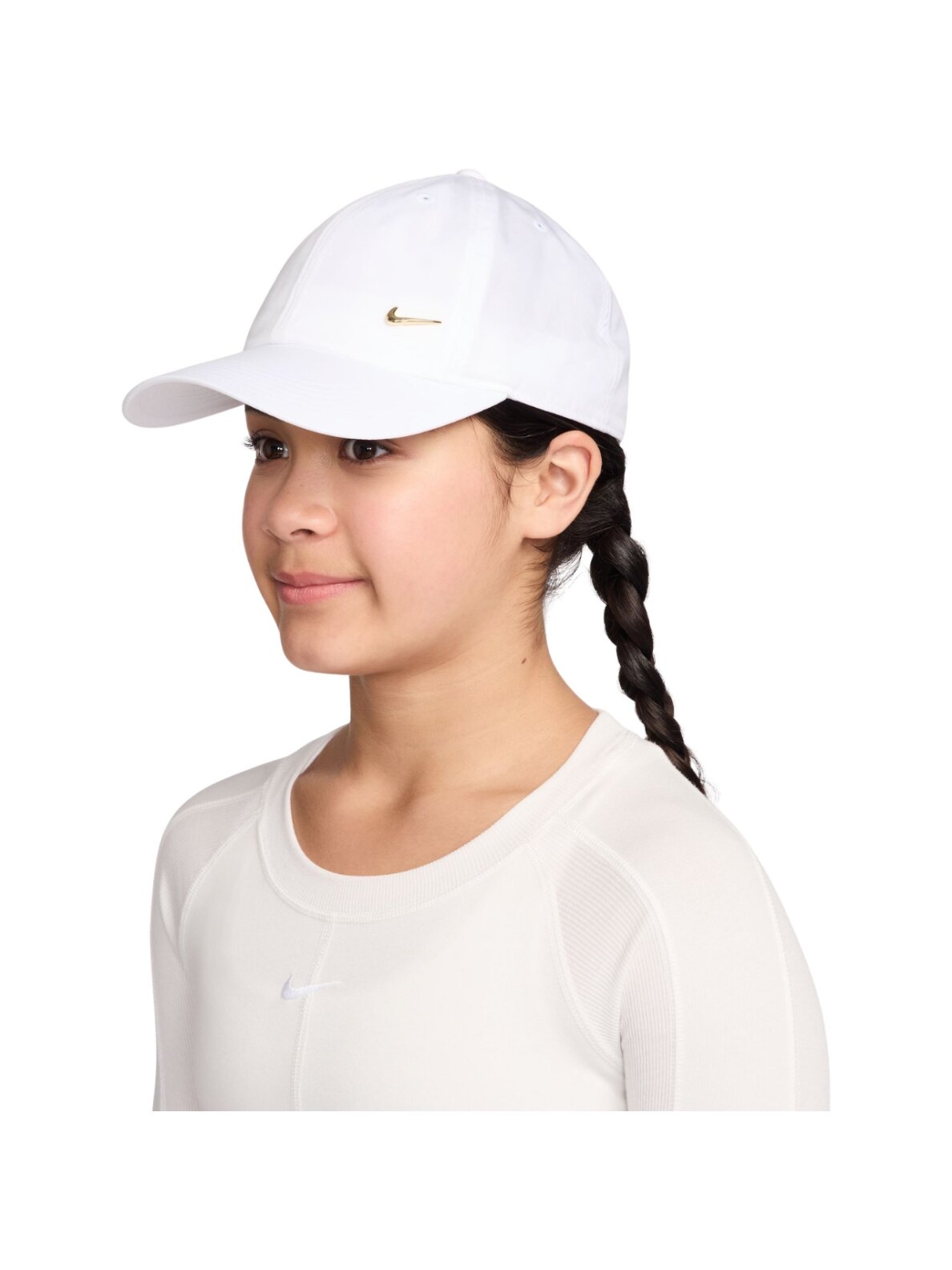 Nike Dri-Fit Club kepurė su snapeliu vaikams balta FB5064 101 Nike Dri-Fit Club kepurė su snapeliu vaikams balta FB5064 101