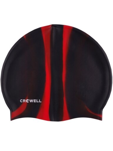Crowell Multi Flame silikoninė plaukimo kepuraitė, juoda ir raudona, 02 kol Crowell Multi Flame silikoninė plaukimo kepuraitė, juoda ir raudona, 02 kol