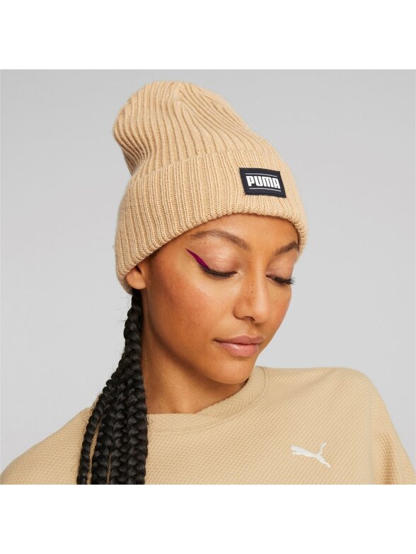 Puma Ribbed Cuff Beanie smėlio spalvos 024038 07 2 Puma Ribbed Cuff Beanie smėlio spalvos 024038 07 2