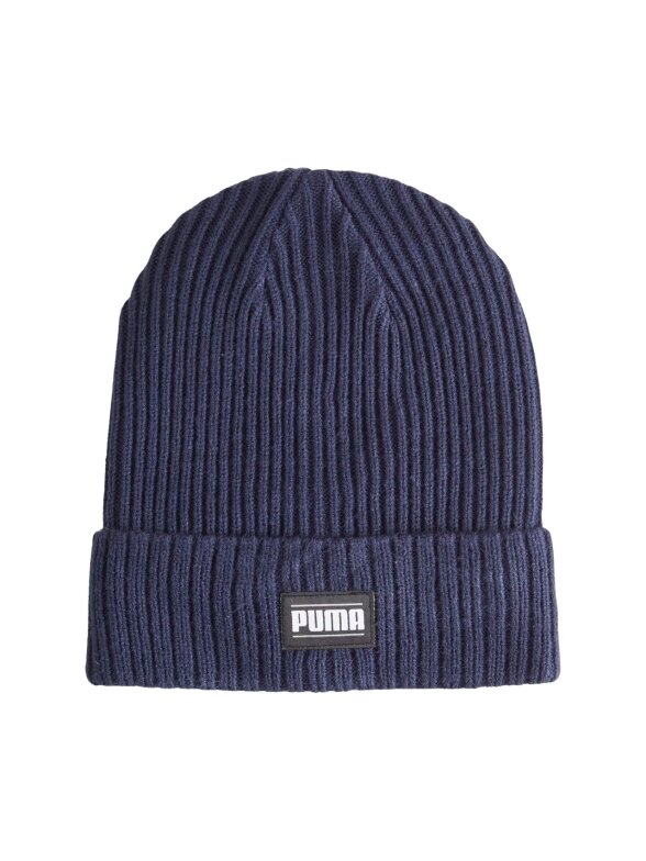 Puma Ribbed Classic Cuff Beanie žieminė kepurė tamsiai mėlyna 024038 10 Puma Ribbed Classic Cuff Beanie žieminė kepurė tamsiai mėlyna 024038 10