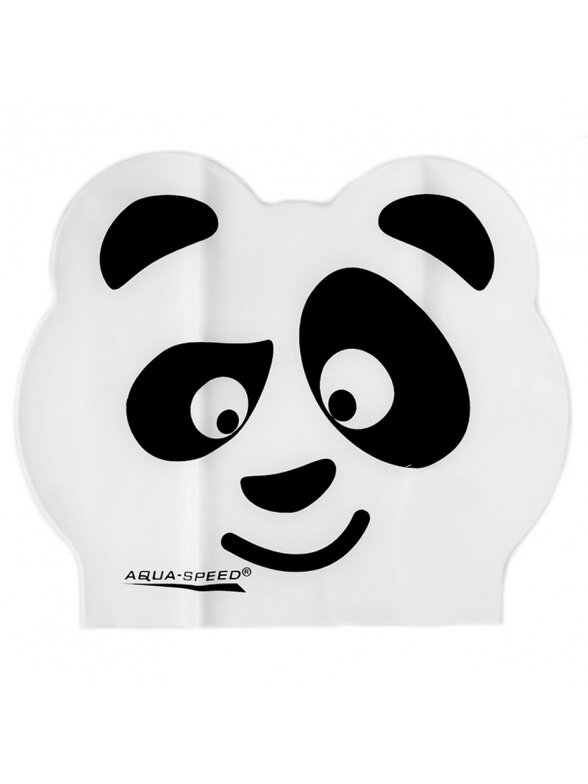 Plaukimo kepuraitė Aqua-Speed ​​​​Zoo Latex Panda 116 balta