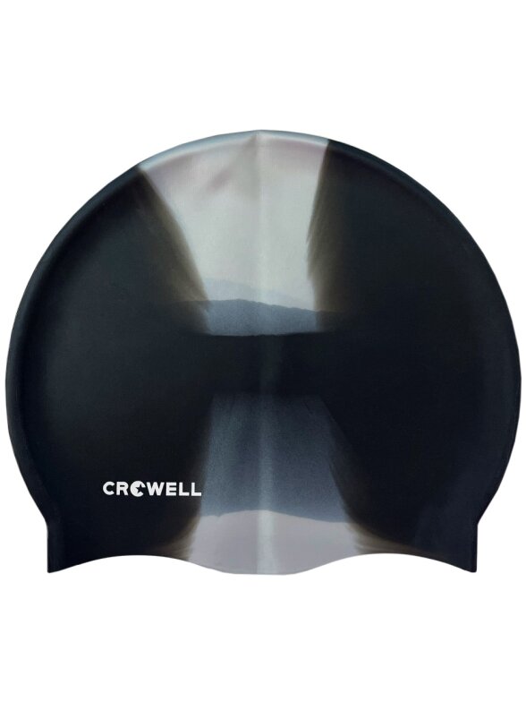 Crowell Multi Flame silikoninė plaukimo kepuraitė, juoda ir pilka, 16